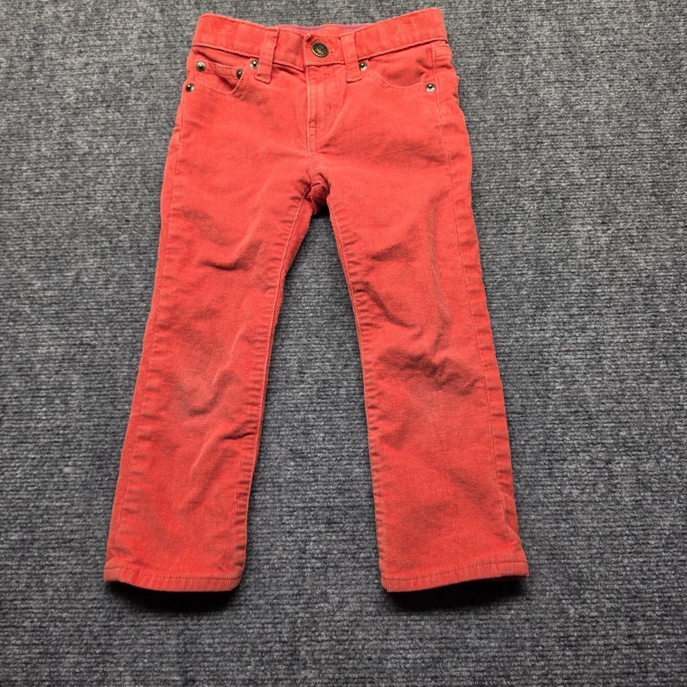 Crewcuts Kids Boys Stretch Corduroy Pants Coral Orange Size 3 G7599